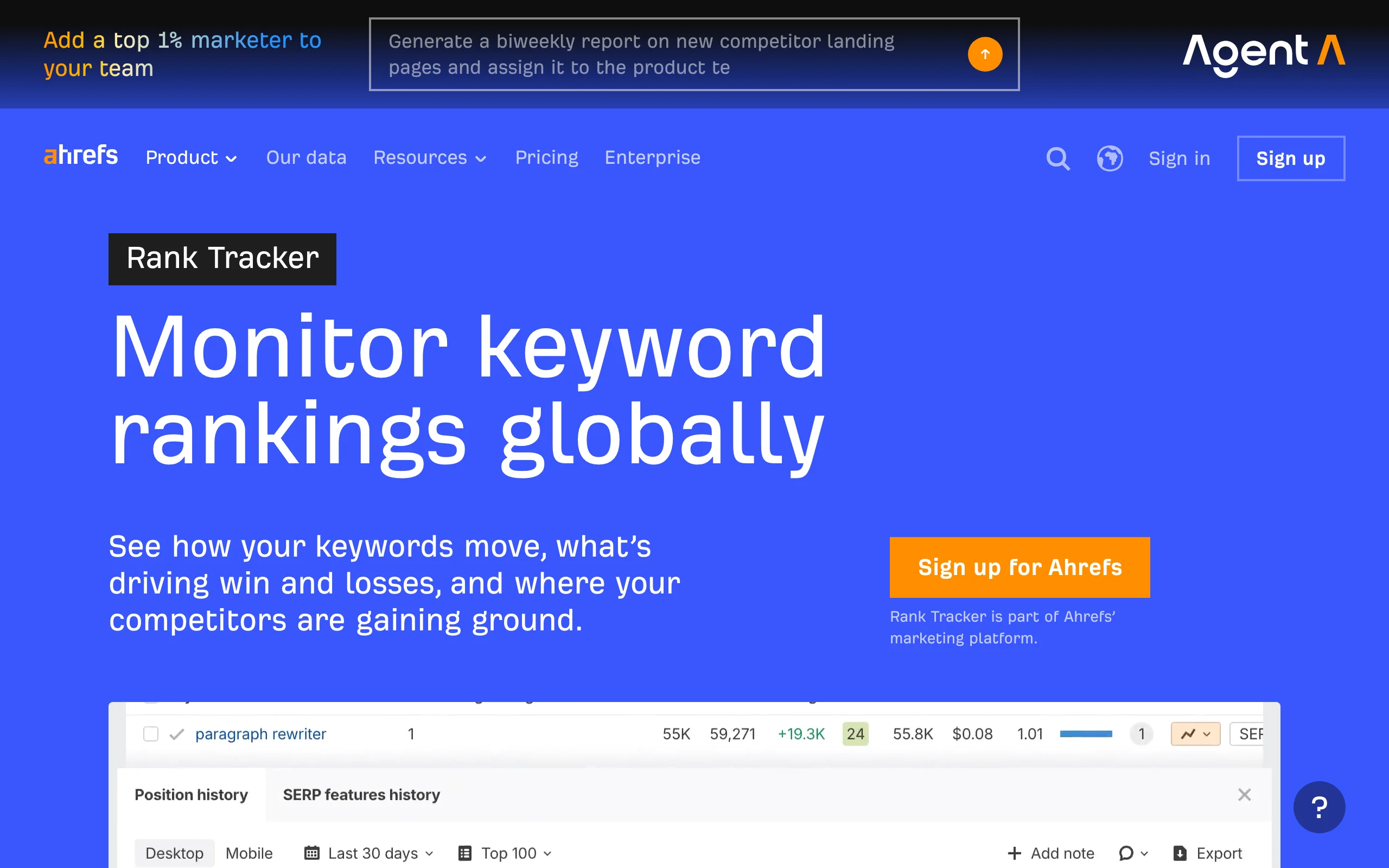 AI Overview Rank Tracker: Ahrefs AI Overview module
