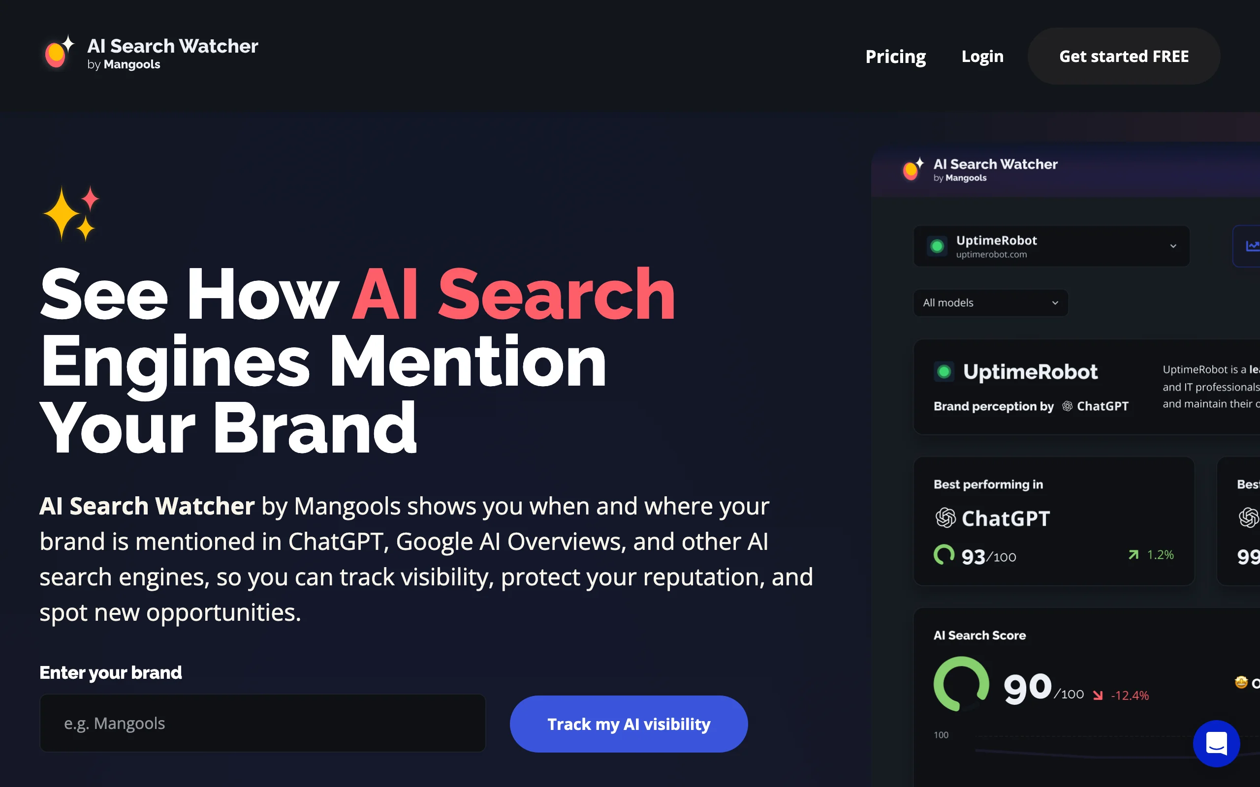 AI brand mention monitoring with Mangools AI Search Watcher