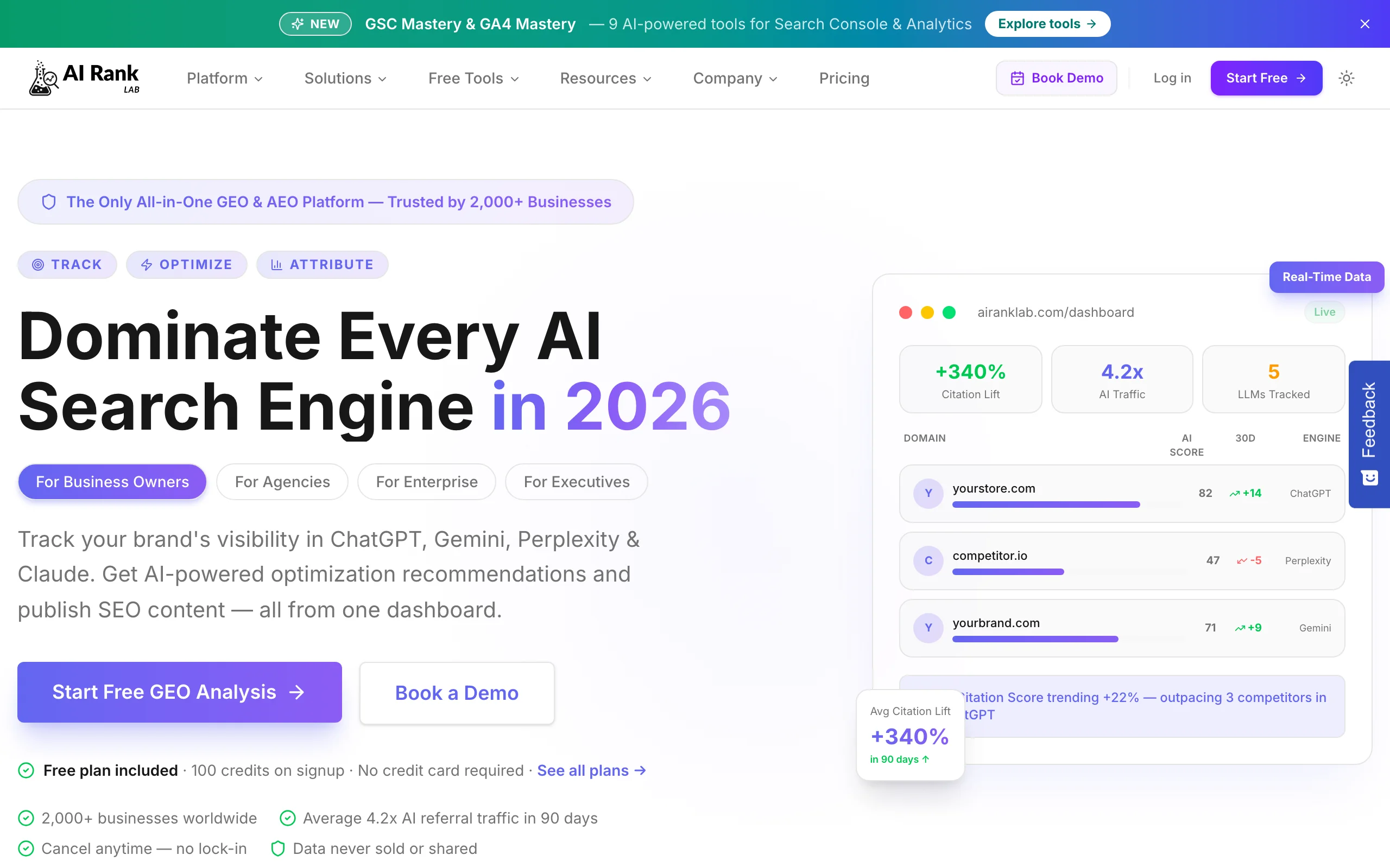 AI SEO Tool with AI Rank Lab