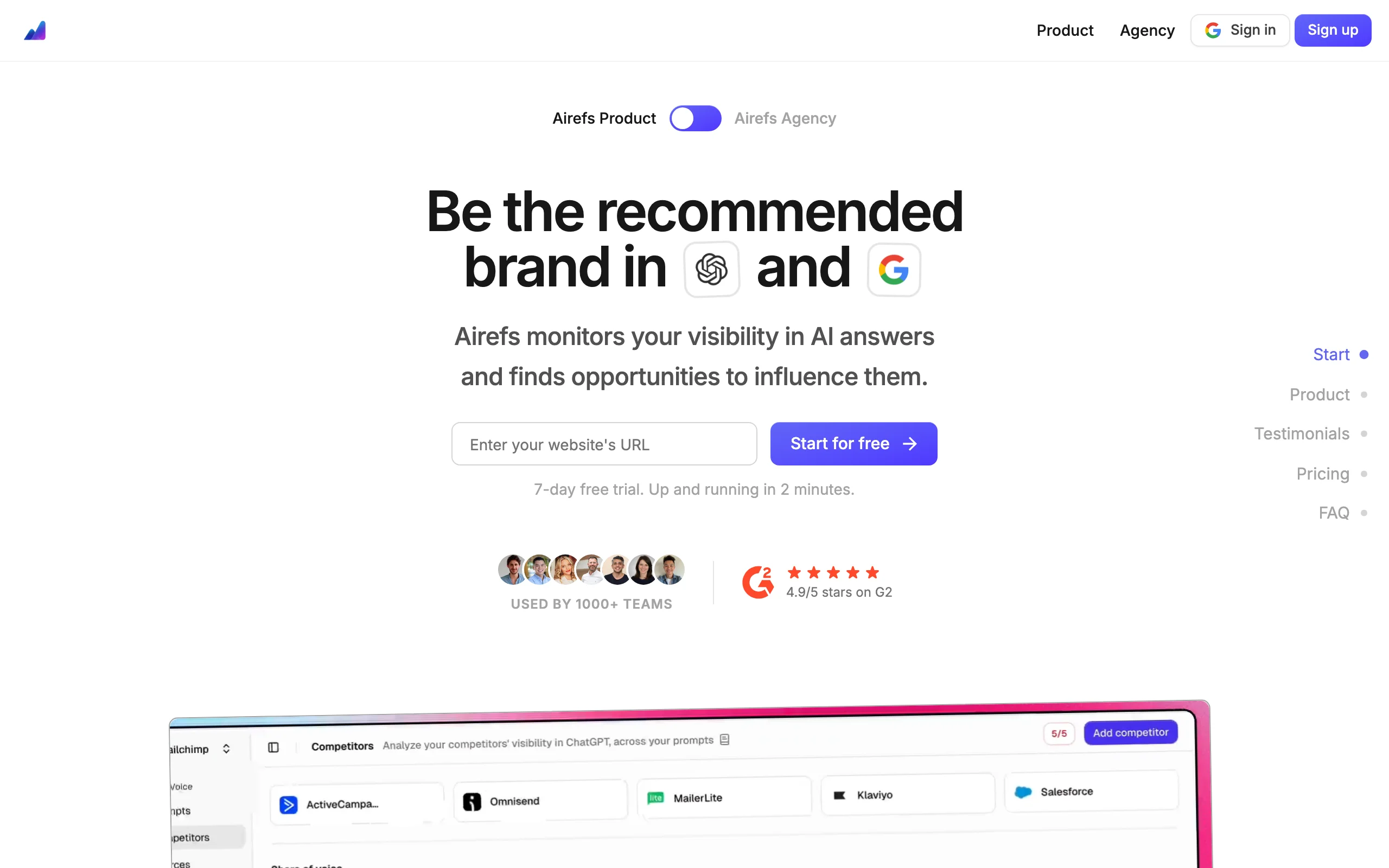 AI SEO Tool with Airefs