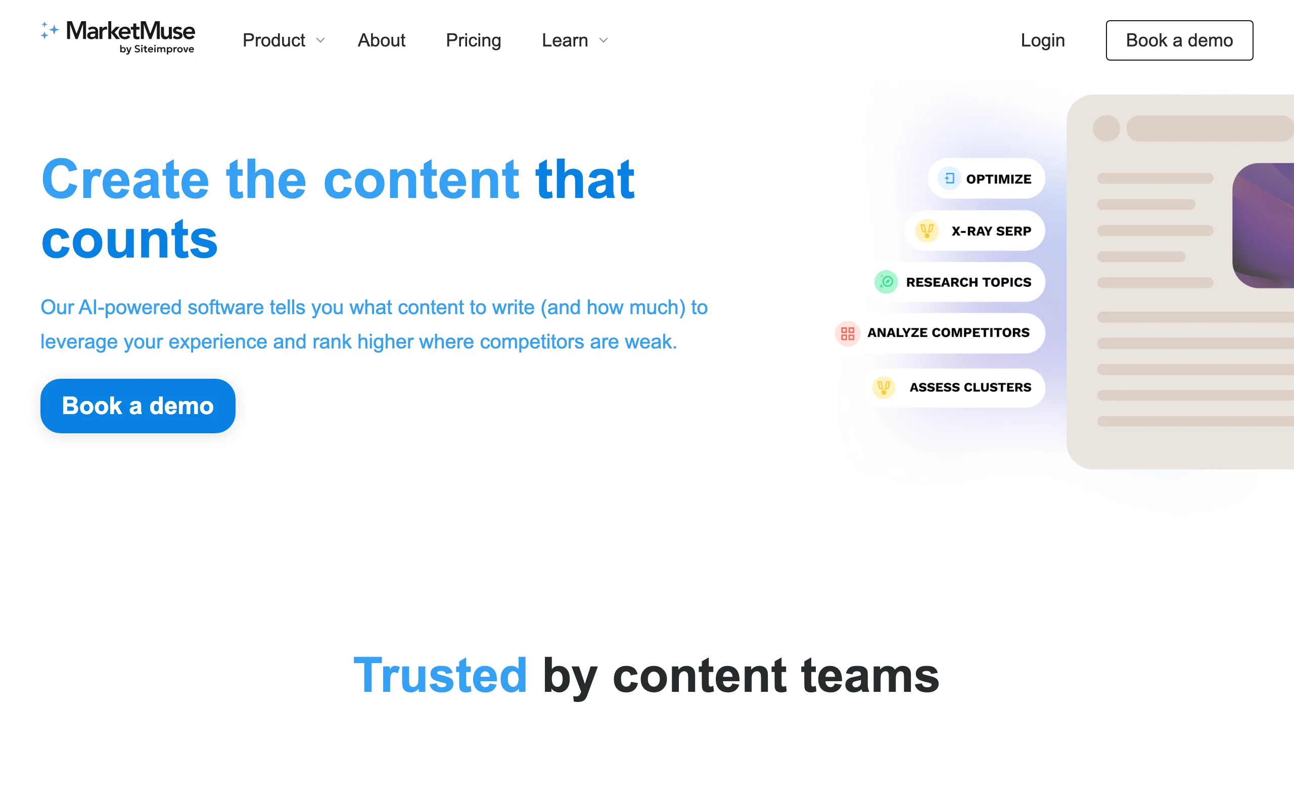 AI SEO Tools with MarketMuse
