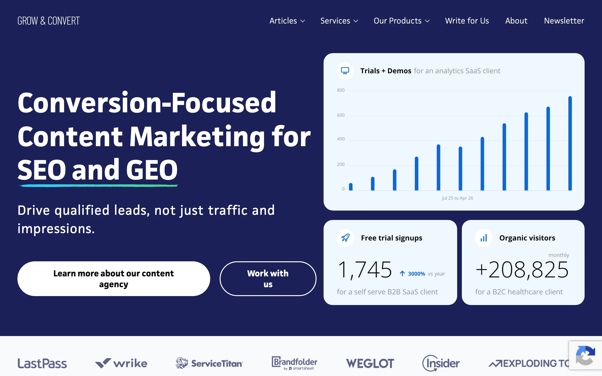 B2B SaaS SEO Agency with Grow and Convert