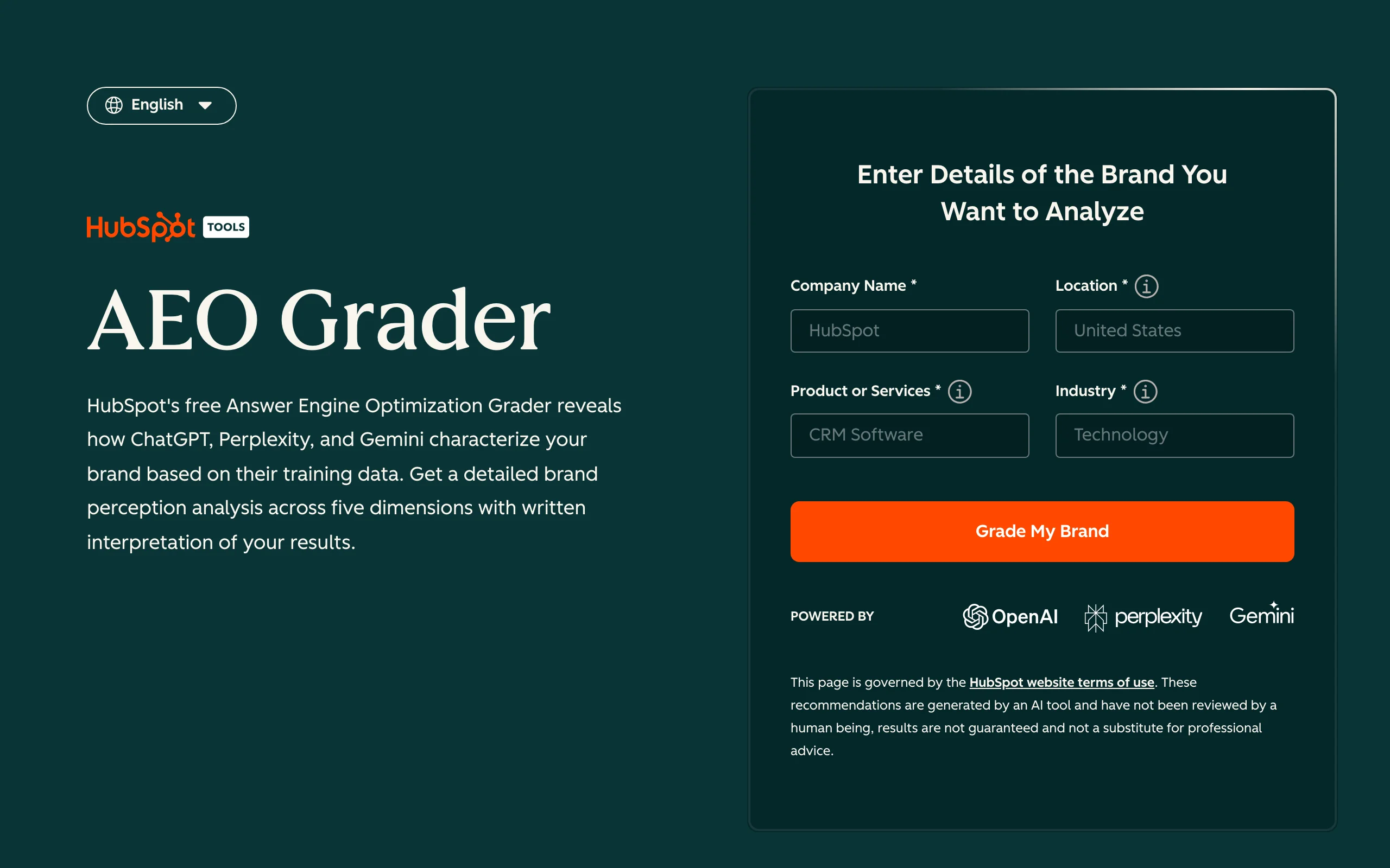 GEO Tool with HubSpot AEO Grader