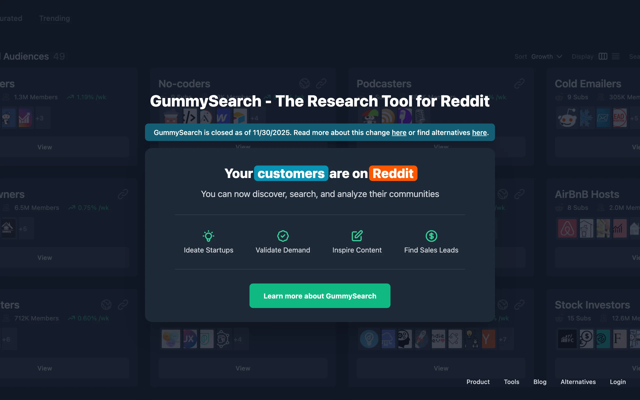 Reddit Citation Service with GummySearch