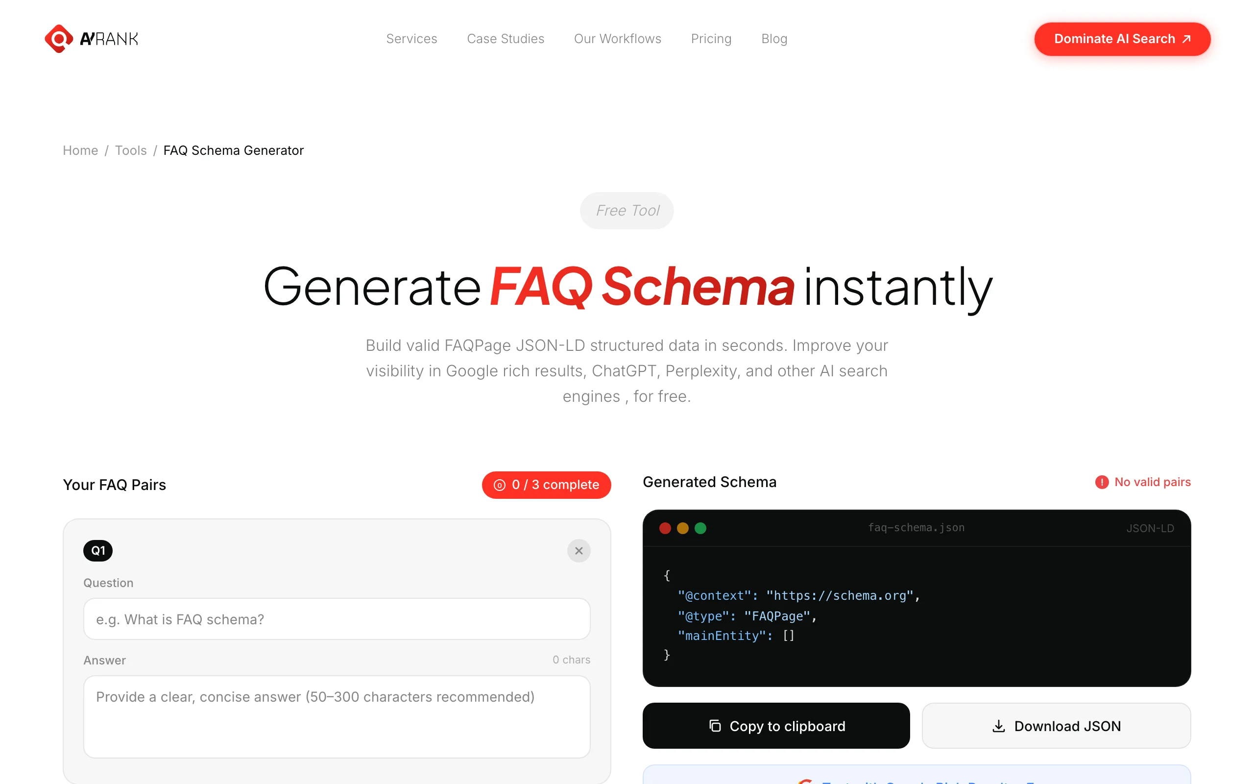 Schema Markup Generator: FAQ Schema Generator