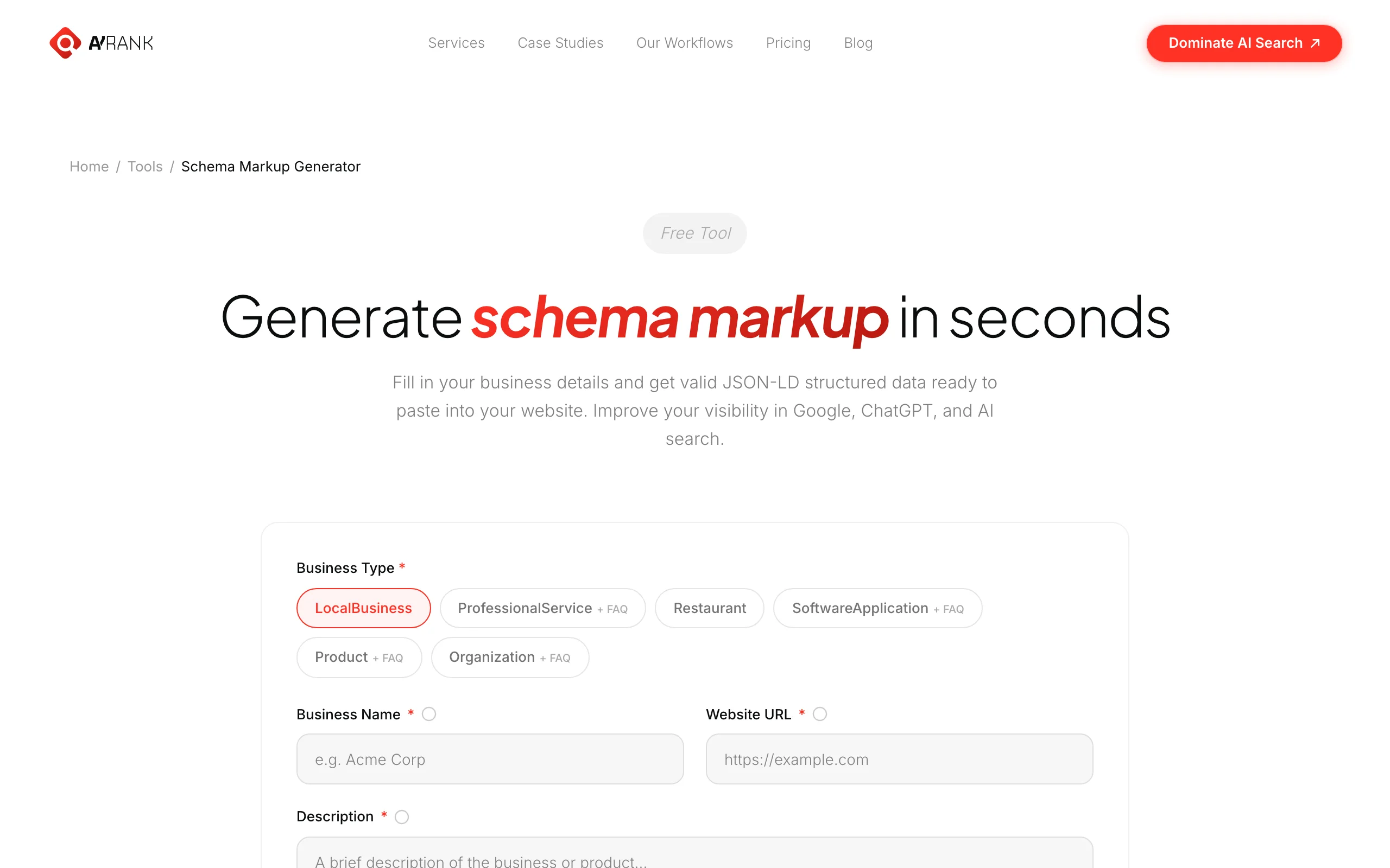 Schema Markup Generator: General Schema Generator