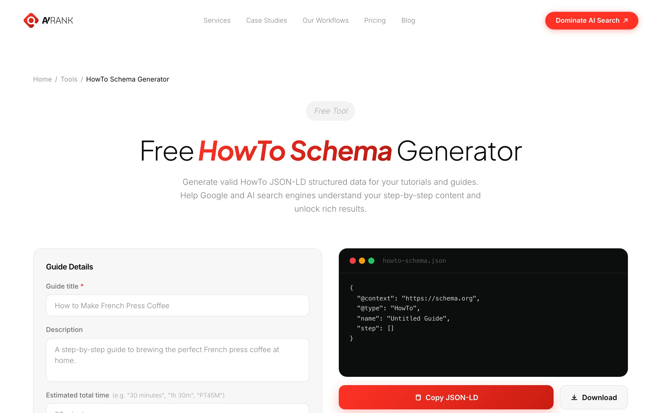 Schema Markup Generator: HowTo Schema Generator