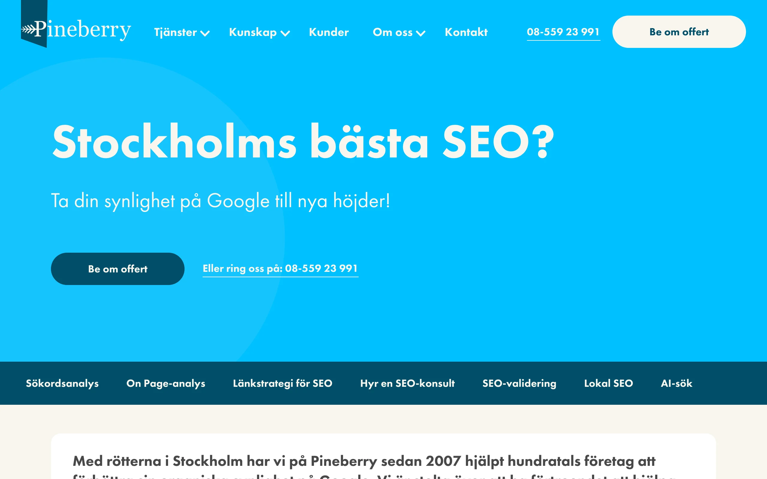 GEO Agencies in Stockholm with Pineberry