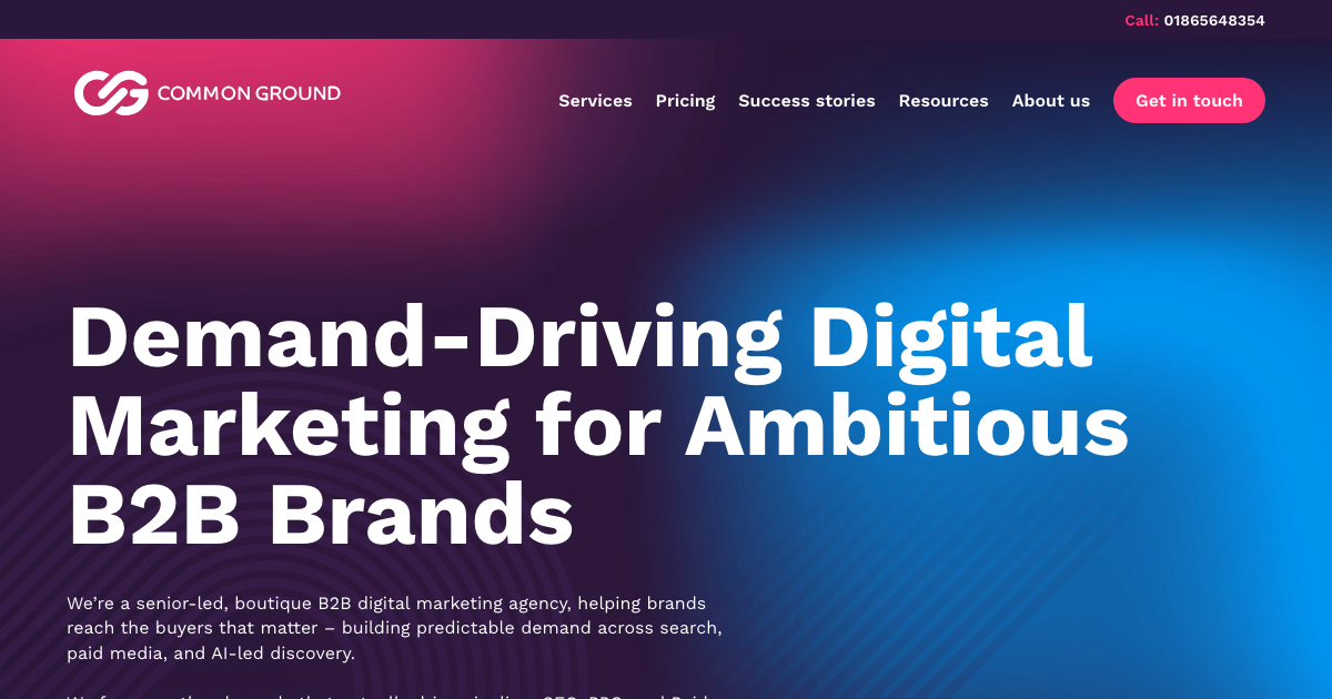 Common Ground homepage