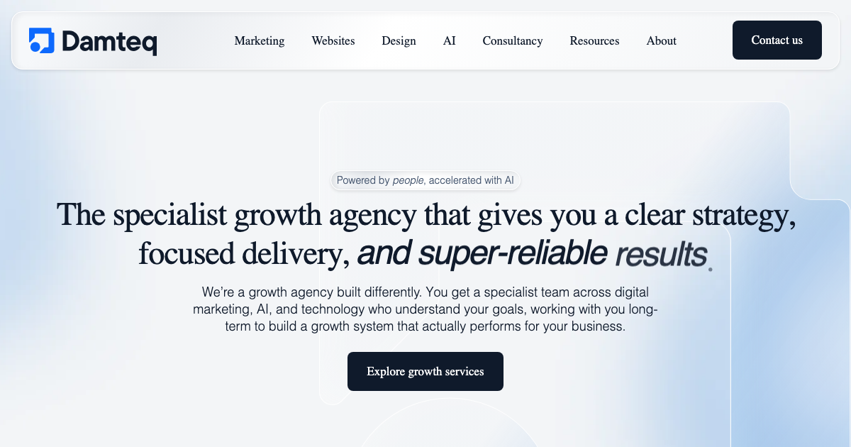 Damteq homepage