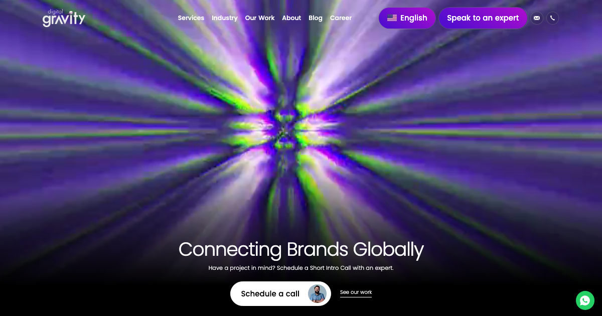 Digital Gravity homepage screenshot
