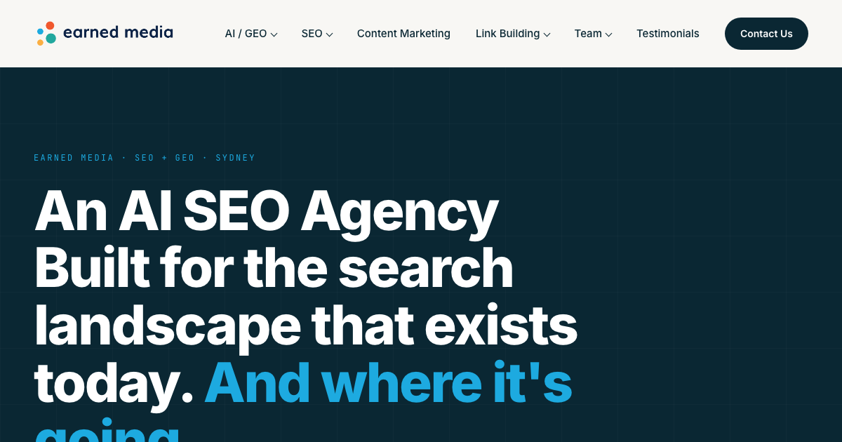 Earned Media homepage