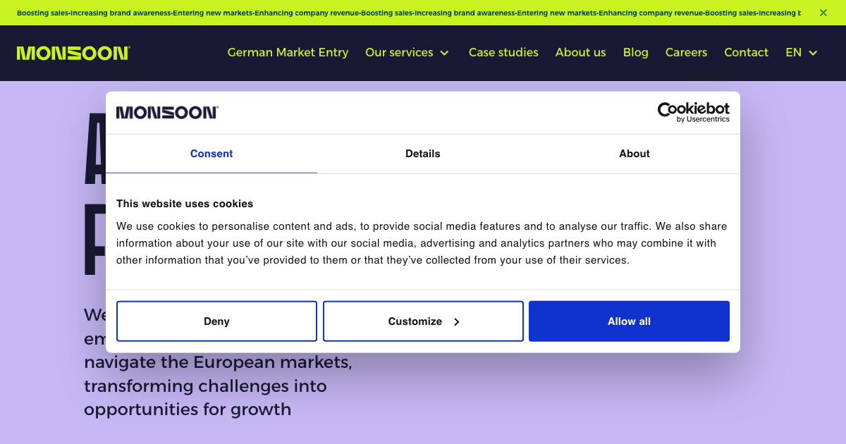 MONSOON agency homepage screenshot
