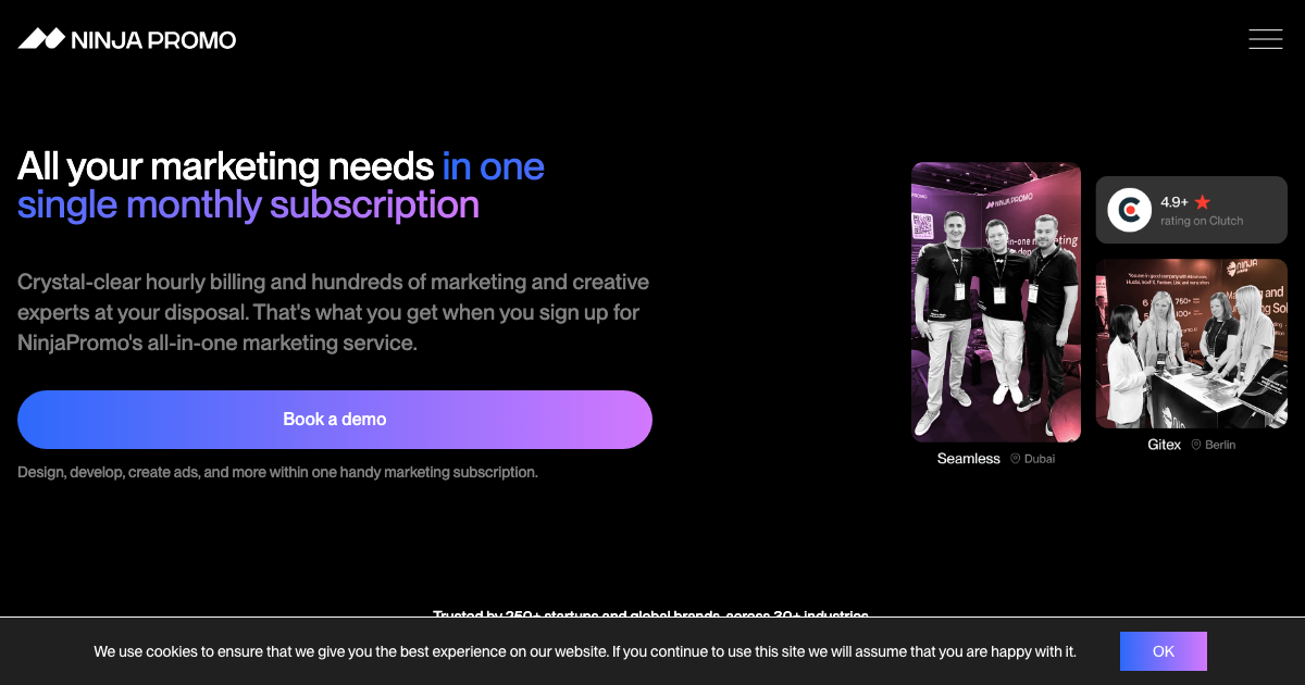 Ninja Promo homepage screenshot