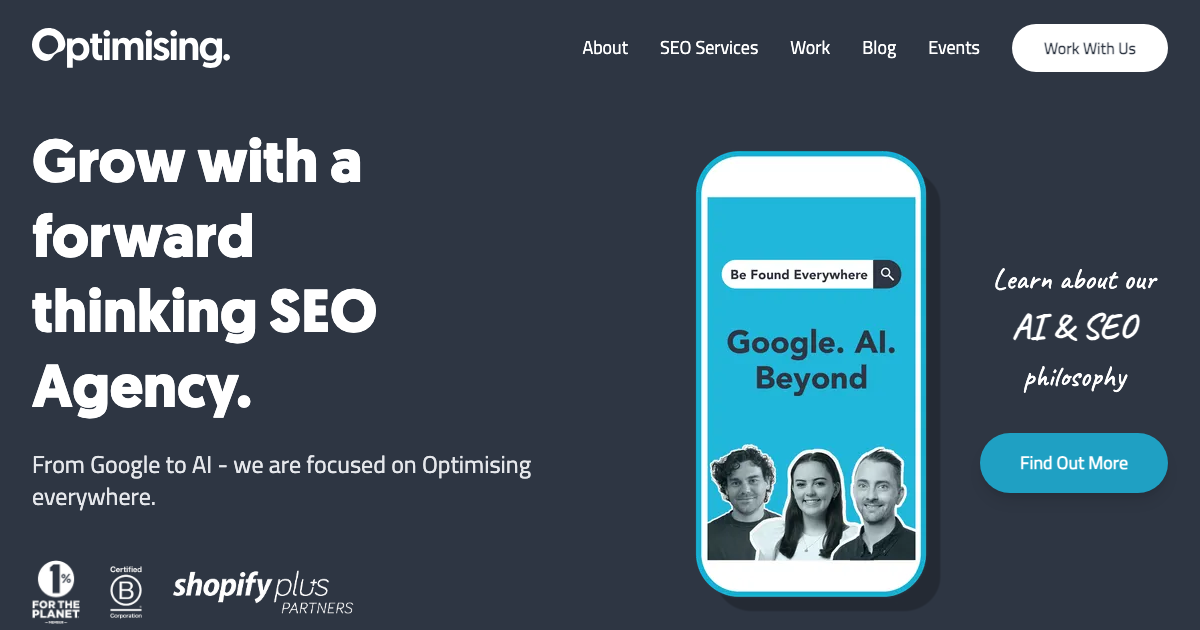 Optimising homepage