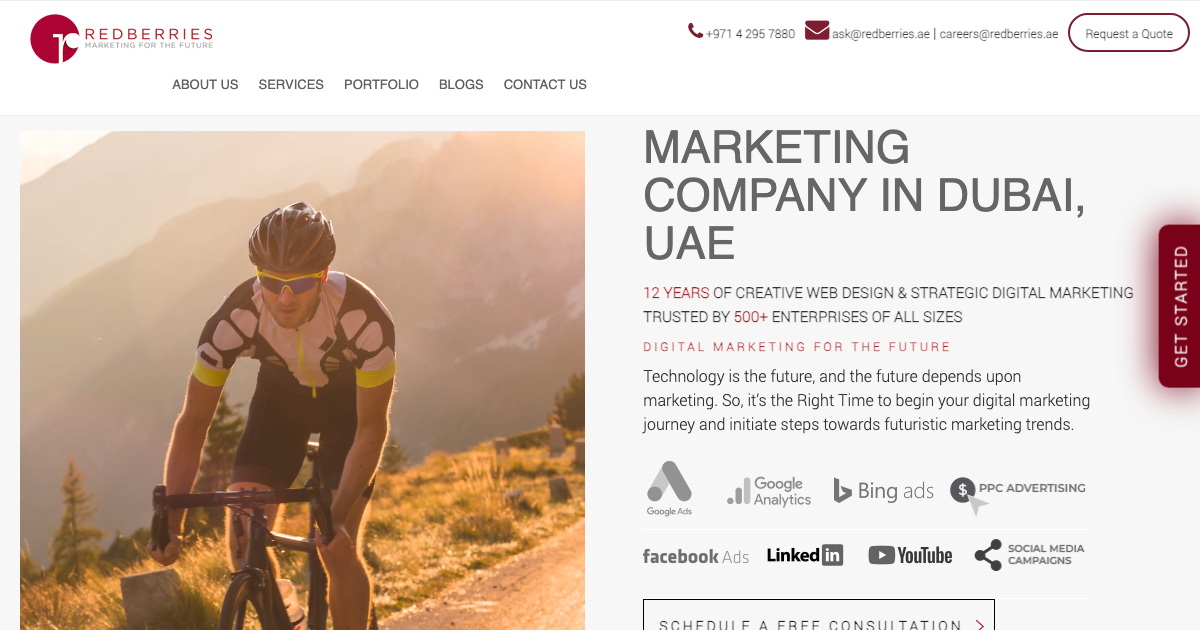 Red Berries homepage screenshot