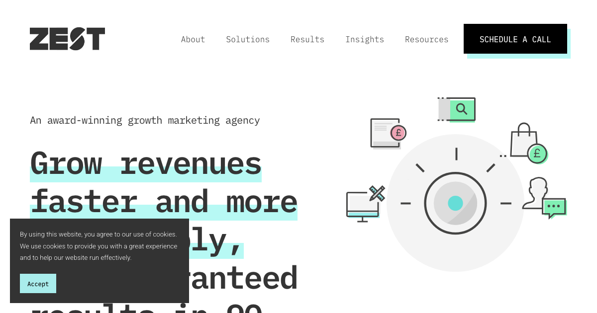 Zest Digital homepage